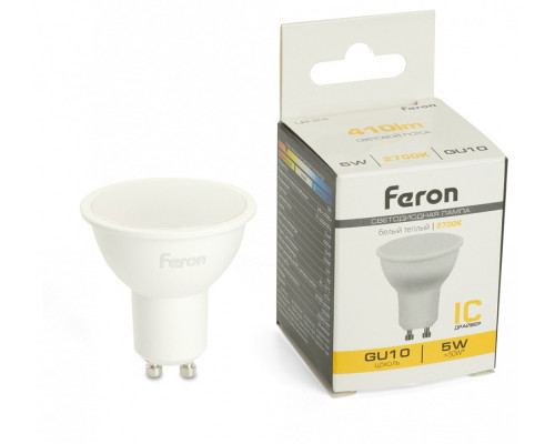 Лампа светодиодная Feron LB-24 GU10 5Вт 2700K 51215 Лампа светодиодная Feron LB-24 GU10 5Вт 2700K 51215