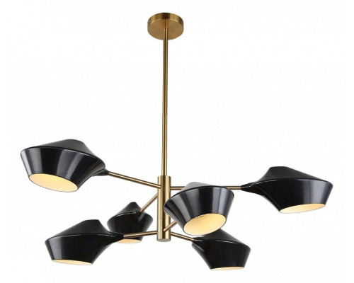 Люстра на штанге LUMINA DECO Romina LDP 6037-6 BK+GD Люстра на штанге LUMINA DECO Romina LDP 6037-6 BK+GD