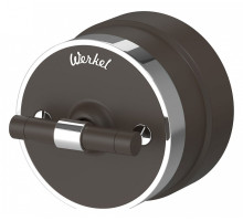 Выключатель двухклавишный с корпусом Werkel Vintage (мокко матовый/хром) W5822052