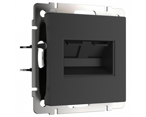 Розетка двойная Ethernet RJ-45 без рамки Werkel черный матовый W1182208 Розетка двойная Ethernet RJ-45 без рамки Werkel черный матовый W1182208