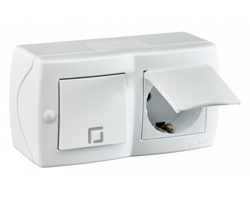 Блок с розеткой и выключателем Mono Electric Octans IP20 104-010101-183 Блок с розеткой и выключателем Mono Electric Octans IP20 104-010101-183