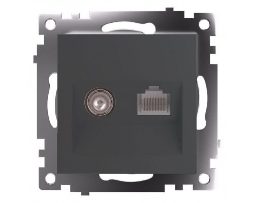 ТВ-розетка и розетка Ethernet RJ-45 без рамки Stekker Катрин 49417 ТВ-розетка и розетка Ethernet RJ-45 без рамки Stekker Катрин 49417