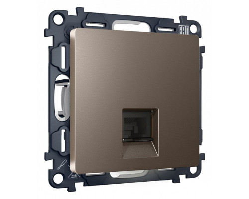 Розетка Ethernet RJ-45 и со шторками, без рамки Ambrella Volt Quant MA642010 Розетка Ethernet RJ-45 и со шторками, без рамки Ambrella Volt Quant MA642010