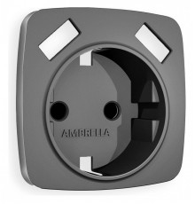 Накладка для розетки с заземлением и со шторками и 2хUSB type A Ambrella Volt Quant OP6590