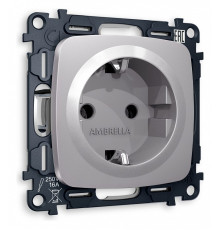 Розетка с заземлением, без рамки Ambrella Volt Quant MO506010