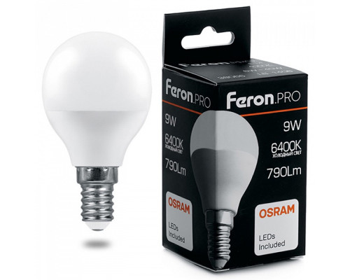 Лампа светодиодная Feron LB-1409 E14 9Вт 6400K 38079 Лампа светодиодная Feron LB-1409 E14 9Вт 6400K 38079