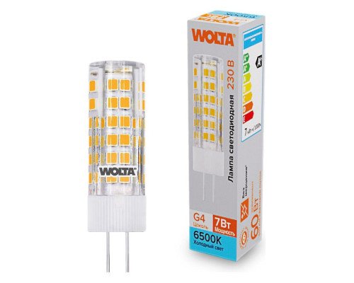 Лампа светодиодная Wolta G4 7Вт 6500K WSTD-JC-220V7W6KG4-C Лампа светодиодная Wolta G4 7Вт 6500K WSTD-JC-220V7W6KG4-C
