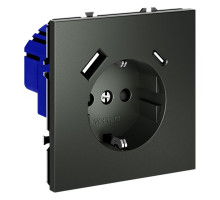 Розетка с заземлением и со шторкой и 2хUSB type A и C, без рамки Voltum S70 VLS040506