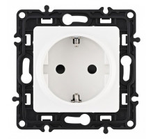 Розетка с заземлением и со шторкой, без рамки Arte Milano am-217 217.40-1.white