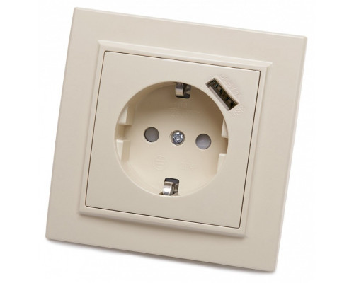 Розетка с заземлением и со шторками и USB Stekker PST16-9011 39237 Розетка с заземлением и со шторками и USB Stekker PST16-9011 39237