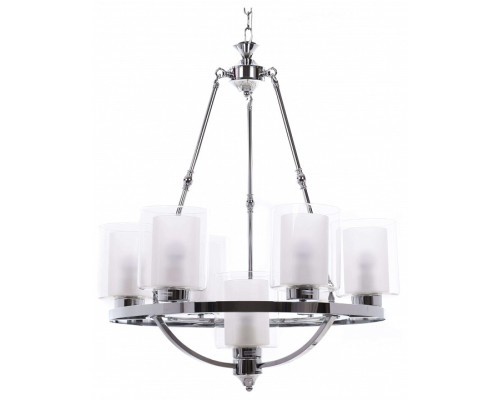 Подвесная люстра LUMINA DECO Santini LDP 1220-7 CHR+WT Подвесная люстра LUMINA DECO Santini LDP 1220-7 CHR+WT