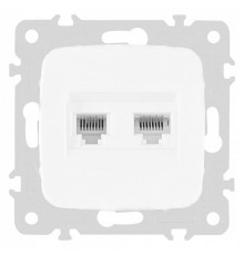 Розетка двойная RJ-11 и Ethernet RJ-45, без рамки Arte Milano am-205 205.44-1.white