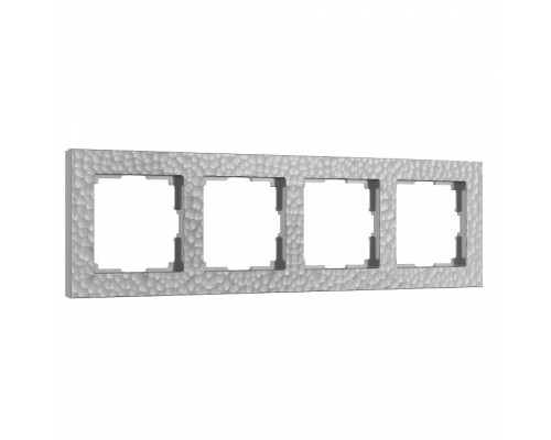 Рамка на 4 поста Werkel Hammer серебряный W0042406 Рамка на 4 поста Werkel Hammer серебряный W0042406