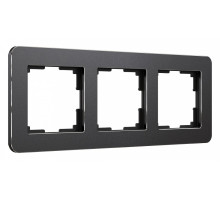 Рамка на 3 поста Werkel Platinum (черный алюминий) W0032608