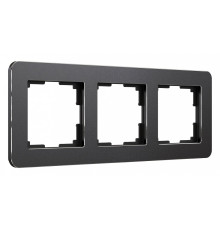 Рамка на 3 поста Werkel Platinum (черный алюминий) W0032608