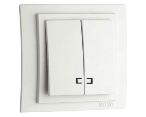 Выключатель двухклавишный с подсветкой без рамки Mono Electric Despina / Larissa 500-000125-103 Выключатель двухклавишный с подсветкой без рамки Mono Electric Despina / Larissa 500-000125-103