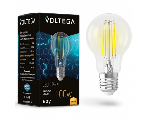 Лампа светодиодная Voltega General purpose bulb E27 9Вт 3000K 7228
