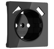 Накладка для розетки с заземлением и 2хUSB Werkel черный акрил W1179548
