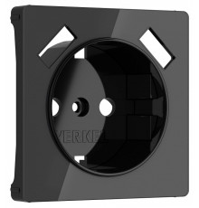 Накладка для розетки с заземлением и 2хUSB Werkel черный акрил W1179548