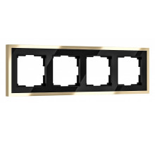 Рамка на 4 поста Werkel Baguette (черный/латунь) W0042852