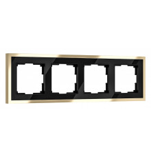 Рамка на 4 поста Werkel Baguette (черный/латунь) W0042852