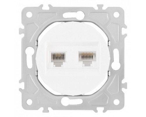 Розетка двойная RJ-11 и Ethernet RJ-45, без рамки Arte Milano am-202 202.44-1.white Розетка двойная RJ-11 и Ethernet RJ-45, без рамки Arte Milano am-202 202.44-1.white