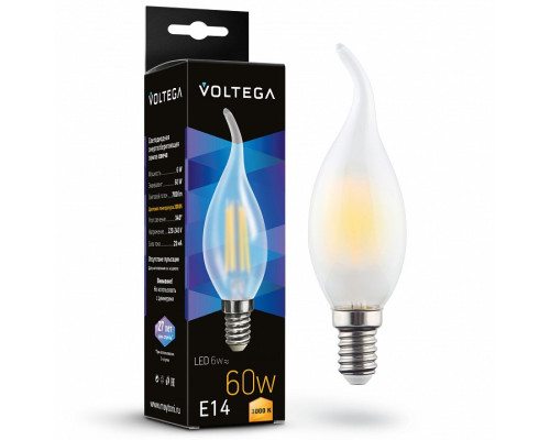 Лампа светодиодная Voltega Candel wind matt 6W E14 6Вт 3000K 7210 Лампа светодиодная Voltega Candel wind matt 6W E14 6Вт 3000K 7210