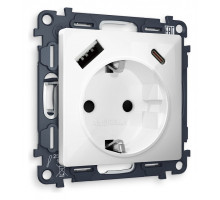 Розетка с заземлением и 2хUSB type A и C, без рамки Ambrella Volt Quant MA110010