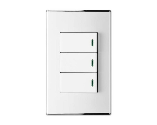 Выключатель трехклавишный с подстветкой Imex Parthenon White WRC 4426 Выключатель трехклавишный с подстветкой Imex Parthenon White WRC 4426
