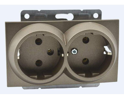 Розетка двойная с заземлением, без рамки Mono Electric Despina / Larissa 500-002304-120 Розетка двойная с заземлением, без рамки Mono Electric Despina / Larissa 500-002304-120