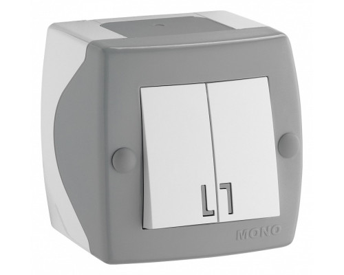 Выключатель двухклавишный Mono Electric Octans IP20 104-020001-102 Выключатель двухклавишный Mono Electric Octans IP20 104-020001-102