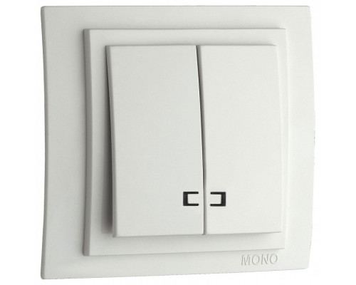 Выключатель двухклавишный с подсветкой Mono Electric Larissa 103-191925-103 Выключатель двухклавишный с подсветкой Mono Electric Larissa 103-191925-103