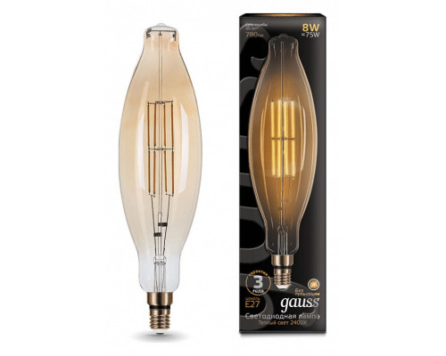 Лампа светодиодная Gauss LED Vintage Filament E27 6Вт 2400K 155802008 Лампа светодиодная Gauss LED Vintage Filament E27 6Вт 2400K 155802008