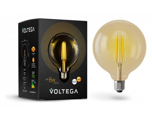 Лампа светодиодная Voltega Globe E27 8Вт 2800K 6838 Лампа светодиодная Voltega Globe E27 8Вт 2800K 6838
