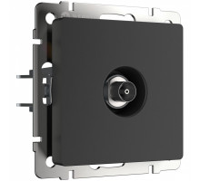 ТВ-розетка проходная без рамки Werkel черные матовый W1184008