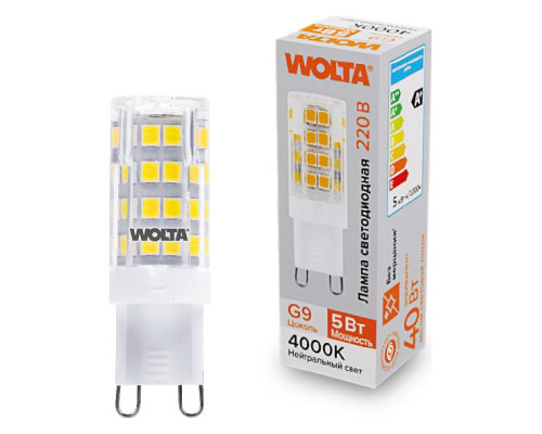 Лампа светодиодная Wolta G9 5Вт 4000K WSTD-JCD-5W4KG9-C Лампа светодиодная Wolta G9 5Вт 4000K WSTD-JCD-5W4KG9-C