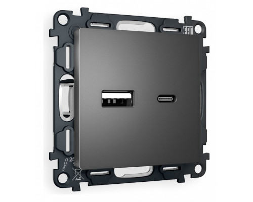 Розетка 2хUSB type A и C без рамки Ambrella Volt Quant MA661010 Розетка 2хUSB type A и C без рамки Ambrella Volt Quant MA661010