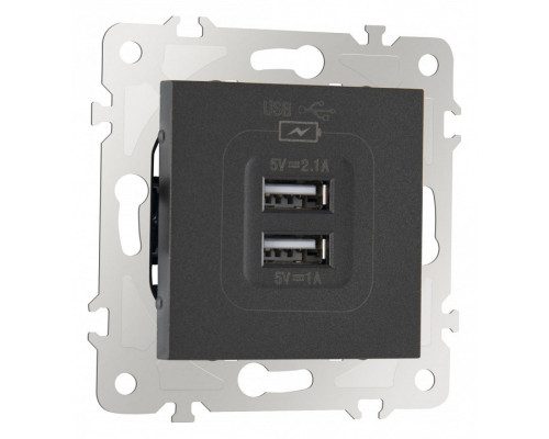 Розетка USB, без рамки Arte Milano am-203 203.46-1.black Розетка USB, без рамки Arte Milano am-203 203.46-1.black