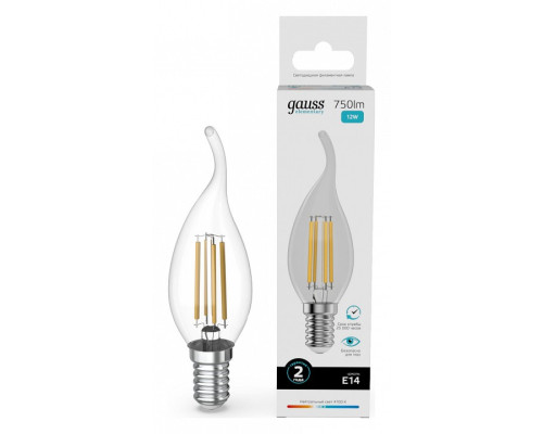 Лампа светодиодная Gauss Filament Elementary E14 12Вт 4100K 42122 Лампа светодиодная Gauss Filament Elementary E14 12Вт 4100K 42122
