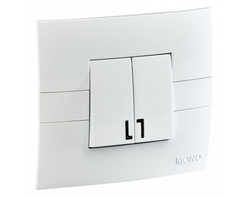 Выключатель двухклавишный с подсветкой Mono Electric Eсо 101-010101-103 Выключатель двухклавишный с подсветкой Mono Electric Eсо 101-010101-103