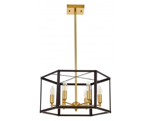 Люстра на штанге LUMINA DECO Lorton LDP 1142-6 BK+MD Люстра на штанге LUMINA DECO Lorton LDP 1142-6 BK+MD