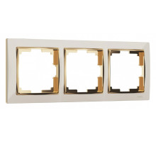 Рамка на 3 поста Werkel Snabb (слоновая кость/золото) W0031932
