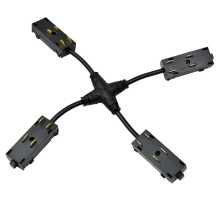 Токопровод X-образный центральный Denkirs SMART UNI TR2116-BK