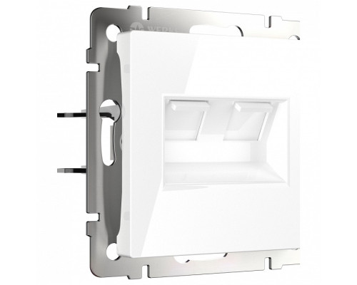 Розетка двойная Ethernet RJ-45 без рамки Werkel белый W1181101 Розетка двойная Ethernet RJ-45 без рамки Werkel белый W1181101