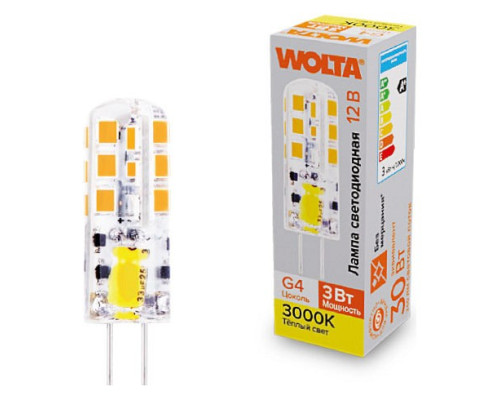 Лампа светодиодная Wolta G4 3Вт 3000K WSTD-JC-12V3W3KG4-S Лампа светодиодная Wolta G4 3Вт 3000K WSTD-JC-12V3W3KG4-S
