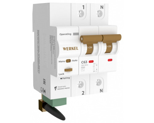 Автоматический выключатель 2P с Wi-Fi Werkel W1002P6301 Автоматический выключатель 2P с Wi-Fi Werkel W1002P6301