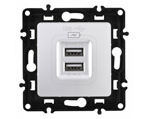 Розетка USB, без рамки Arte Milano am-217 217.46-1.silver Розетка USB, без рамки Arte Milano am-217 217.46-1.silver