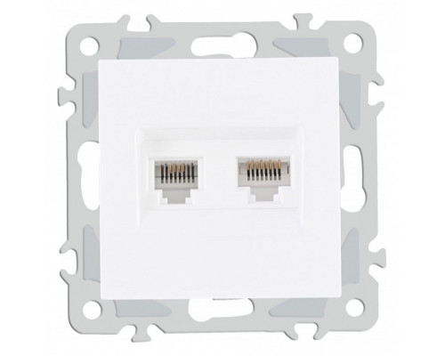 Розетка двойная RJ-11 и Ethernet RJ-45, без рамки Arte Milano am-206 206.44-1.white Розетка двойная RJ-11 и Ethernet RJ-45, без рамки Arte Milano am-206 206.44-1.white