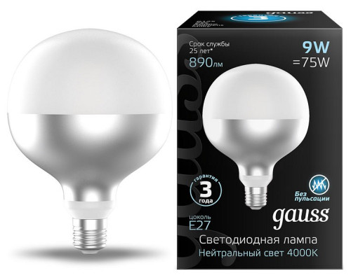 Лампа светодиодная Gauss Colored E27 9Вт 4100K 1014802209 Лампа светодиодная Gauss Colored E27 9Вт 4100K 1014802209