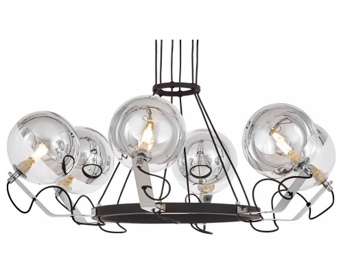 Подвесная люстра LUMINA DECO MARSEO LDP 9110-6 BK+CHR Подвесная люстра LUMINA DECO MARSEO LDP 9110-6 BK+CHR